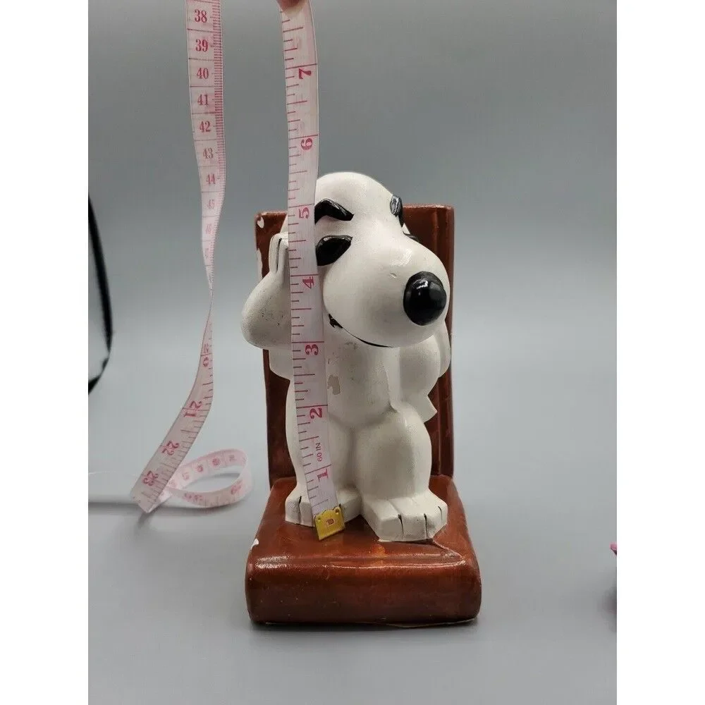 VINTAGE SNOOPY PEANUTS BOOKENDS (2) RARE CERAMIC KIDS ROOM COLLECTOR